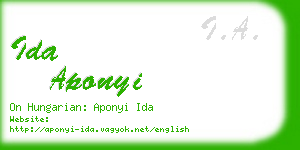 ida aponyi business card